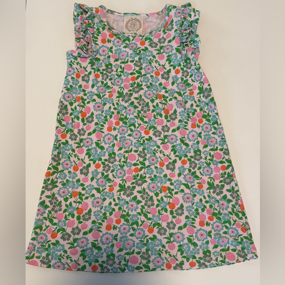 TBBC Ruehling Ruffle Dress Natchez and Nectarines EUC size 5